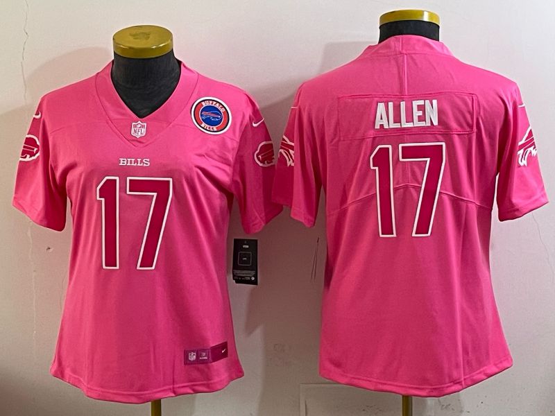 Women 2026 Buffalo Bills #17 Allen Pink Nike Limited NFL Jersey style 008